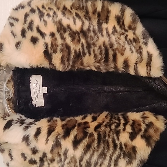 NWT Tasha Polizzi Faux Shearling Jacket w/ removable Leopard Fur Collar Size L - Picture 3 of 7